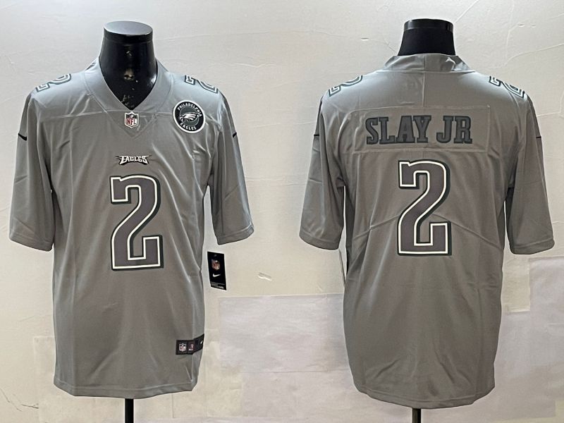 Men Philadelphia Eagles #2 Slay jr Grey 2025 Nike Vapor Limited NFL Jersey style 2102->philadelphia eagles->NFL Jersey